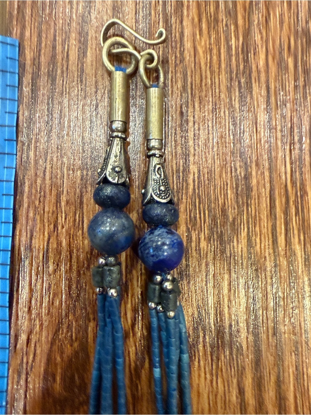 Boho Lapis and Silver Tone Statement Necklace - Blue - Picture 8 of 8